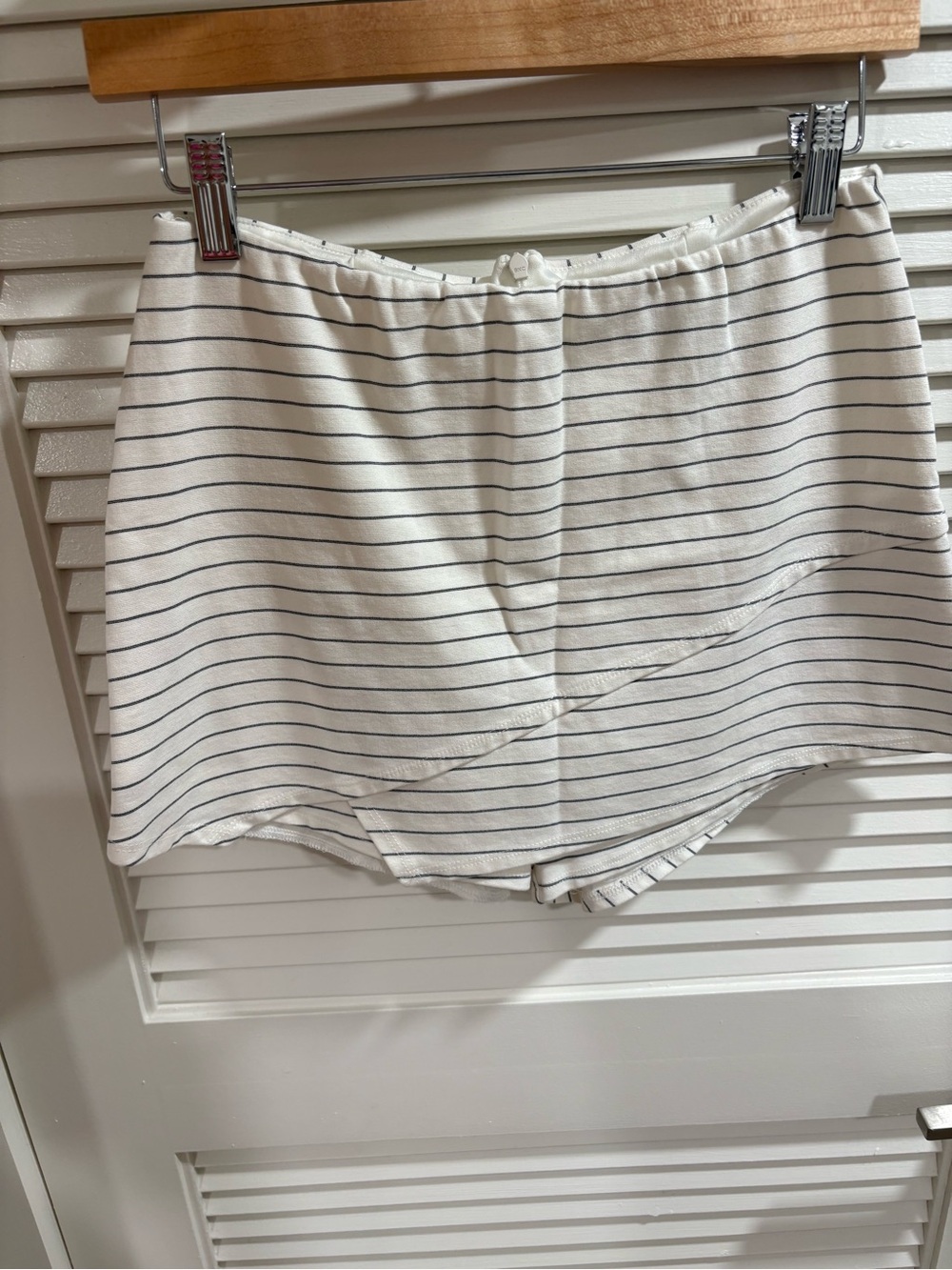 Lulu's White High-Waist Pinstripe Shorts